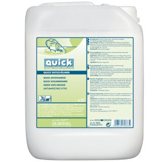 Dr. Schnell QUICK Entschäumer 1.3 gal / 5L - Prevents the foam building