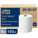 Tork Matic 290067 Soft Paper Hand Towels White with Grey Leaf H1 - 6x150m