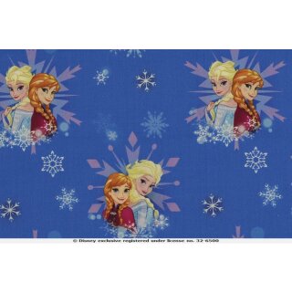 Cotton Jersey Fabric Disney Frozen Elsa and Anna iceflower blue Digital Print