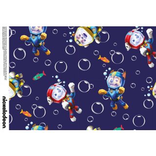 Cotton Jersey Fabric Paw Patrol Digital Print dark blue