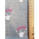 French Terry fabric Hamburg Love High Five grey